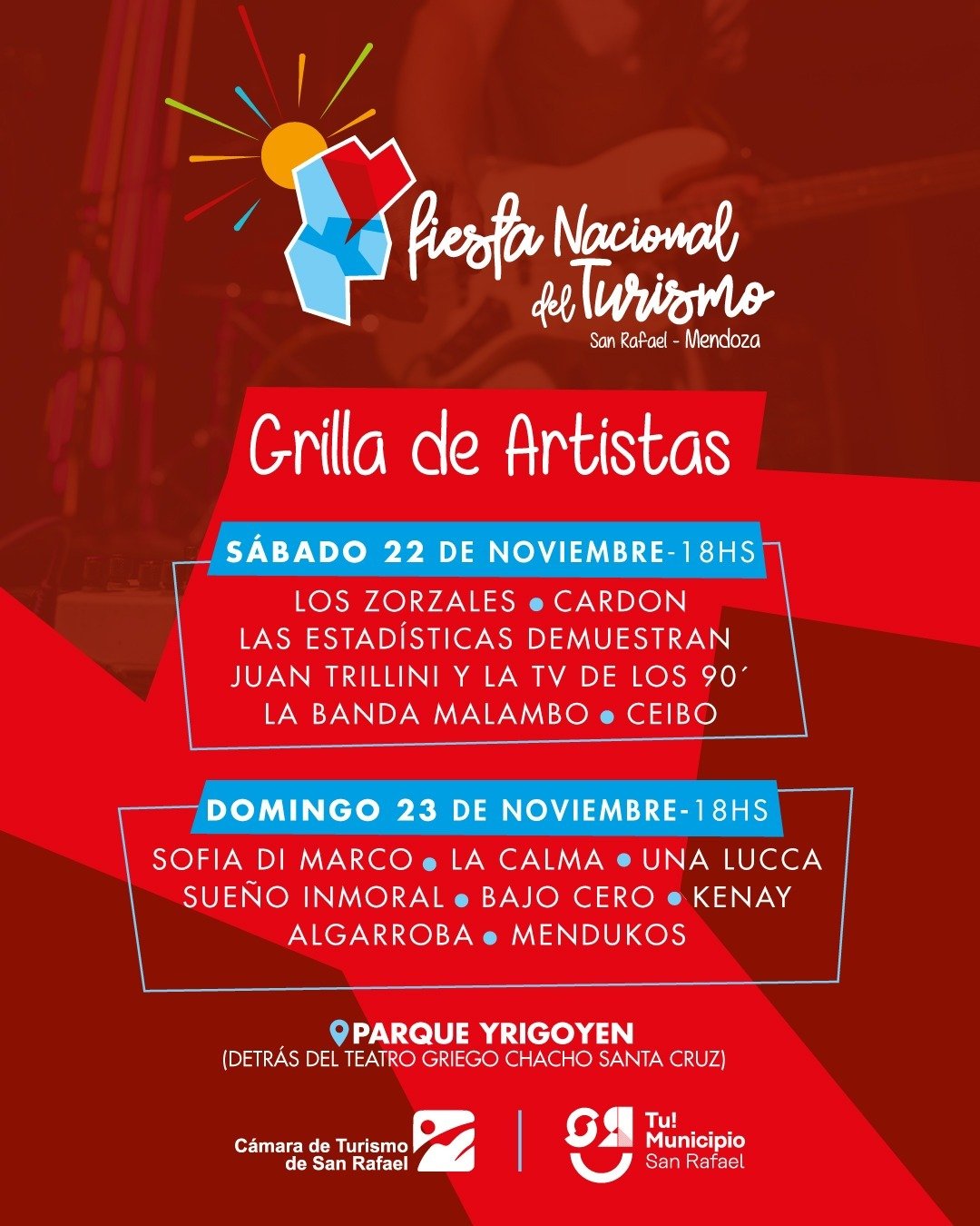 Grilla de artistas confirmada para la Fiesta Nacional del turismo y el vino en San Rafael