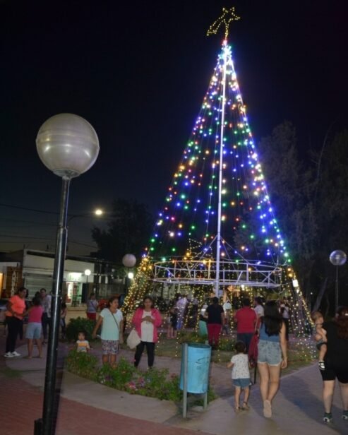 Se encendió el Pino de Navidad en Palmira
