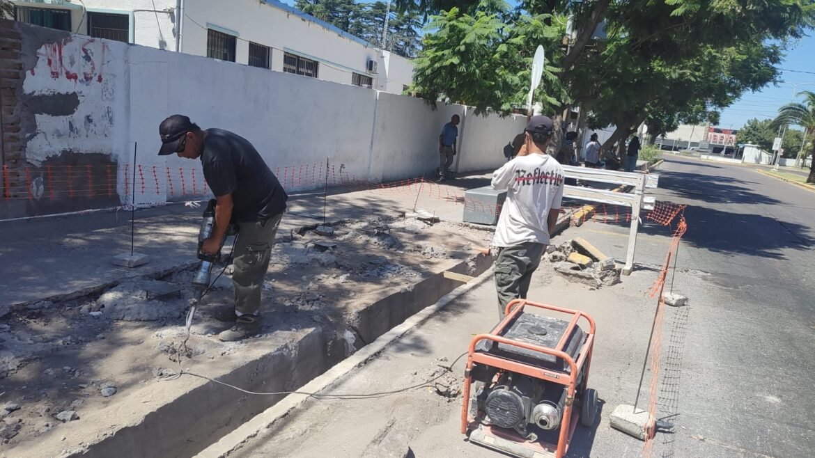 Bancos y garitas para concurrida parada de colectivo de calle Salta